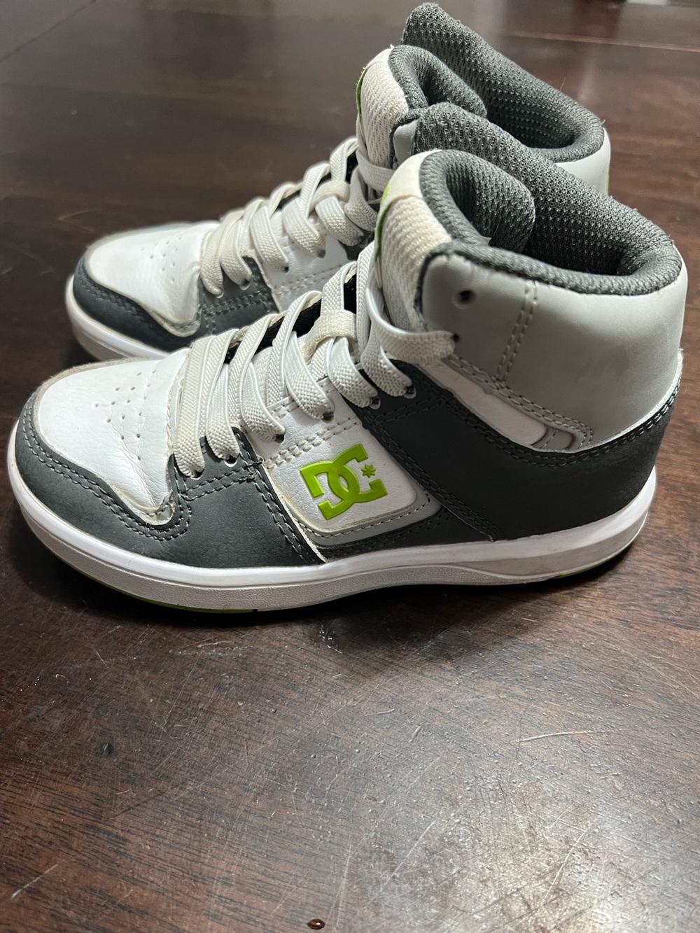 DC Kids' High-Top Sneakers - Gray, White & Lime